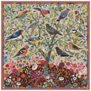 Carré en laine et soie 120 Les oiseaux de l’Artiste Victoria Ball – Orange