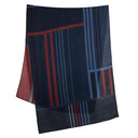 Echarpe en laine et soie 67x180 Quadrillage – Bleu