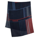 Echarpe en laine et soie 67x180 Quadrillage – Bleu