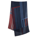 Echarpe en laine et soie 46x180 Linéaire – Bleu