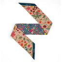 Silk Headband 13x140, Floral Design by Artist Victoria Ball – Green