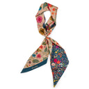 Silk Headband 13x140, Floral Design by Artist Victoria Ball – Green