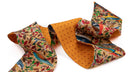 Bandeau de soie 6x86, L’arbre aux Oiseaux de l’artiste Victoria Ball – Orange