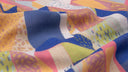 Echarpe en laine et soie 67x180 Patchwork de l’artiste Victoria Ball – Bleu Marine