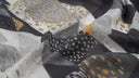 Echarpe en laine et soie 67x180 Patchwork de l’artiste Victoria Ball – Gris