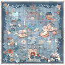 Carré de soie 90, Tea Time – Bleu