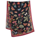 Echarpe en laine et soie 67x180 Butterflies de l’artiste Victoria Ball – Noir