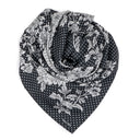 Carré de soie 120, Bouquet Pois – Noir