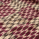 Echarpe en laine et soie 67x180 Damier - Bordeaux