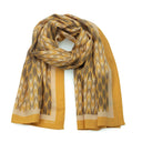 Echarpe en laine et soie 67x180 Damier - Moutarde