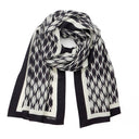 Echarpe en laine et soie 67x180 Damier - Gris