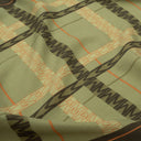 Echarpe en laine et soie 46x180 Carreaux - Kaki