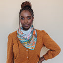 Carré de soie 90, Joséphine Baker – Turquoise