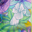 Echarpe en soie 67x180, mousseline de soie Fleurs de l’Artiste Caroline Romain Desfossés – Vert