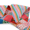 Bandeau de soie 6x86, Patchwork Rayures – Rose