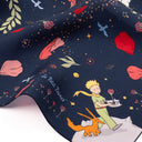 Carré de soie 67, la rose du Petit Prince – Bleu Marine