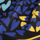 Carré de soie 67, Coeur – Bleu