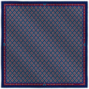 Carré de soie 67, Block Print - Bleu