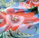Echarpe en soie 67x180, Passiflore de l'Artiste Lil Sire - Bleu