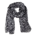 Silk Scarf 67x180, Leopard – Mist Black Gray