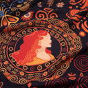 Carré en laine et soie 120 Triskell - Noir Orange