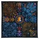 Carré en laine et soie 120 Triskell - Bleu Or
