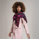 Carré en laine et soie 120 Triskell - Bordeaux Rose