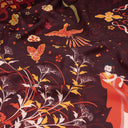 Carré de soie 120, Kitsune - Bordeaux Orange
