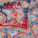 Carré de soie 67, Bouquet indien - Bleu