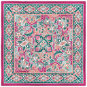 Carré de soie 67, Bouquet indien - Fuchsia