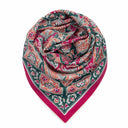 Carré de soie 67, Bouquet indien - Fuchsia
