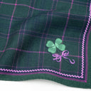 Carré en laine et soie 70, Tartan - Vert