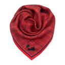 Carré en laine et soie 70, Tartan - Rouge