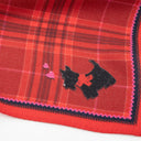Carré en laine et soie 70, Tartan - Rouge