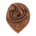Carré en laine et soie 70, Tartan - Marron