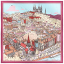 Silk Square 67, St Georges by the artist Emilie Ettori - Pink