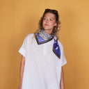 Silk Square 67, St Georges by the artist Emilie Ettori - Blue Gold