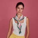 Silk scarf 67, Seaside - Biege Green