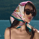 Silk scarf 67, Seaside - Biege Green