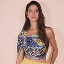 Silk scarf 90, Capri - Blue