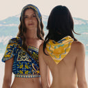 Carré de soie 90, Capri - Bleu