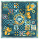 Carré de soie 90, Capri - Bleu turquoise