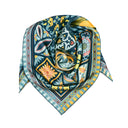 Carré de soie 90, Capri - Bleu turquoise