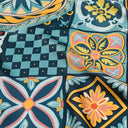 Carré de soie 90, Capri - Bleu turquoise