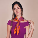 Silk square 67, Lace - Orange