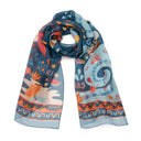 Echarpe en soie 43x140, Ipanema - Bleu