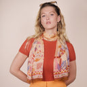 Silk scarf 43x140, Ipanema - Beige Brown