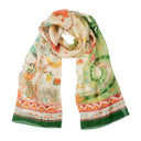Silk scarf 43x140, Ipanema - Biege Green