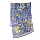 Echarpe en soie 67x180, Positano - Bleu