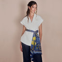 Echarpe en soie 67x180, Positano - Bleu